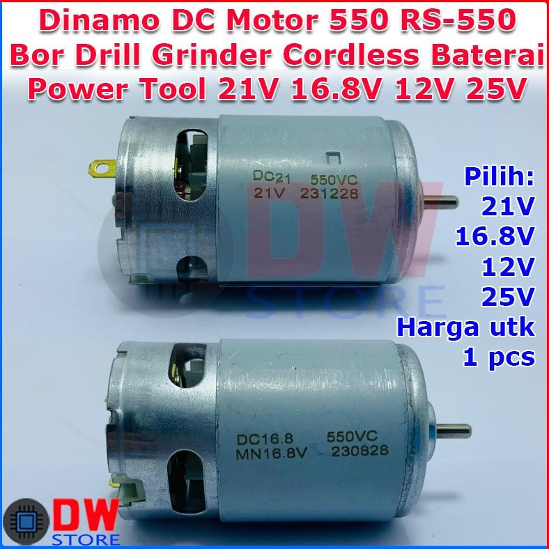 Dinamo Motor Obeng Bor Baterai Cordless RS-550 RS550 550 550VC 21V 16.8V 12V 25V Nugi