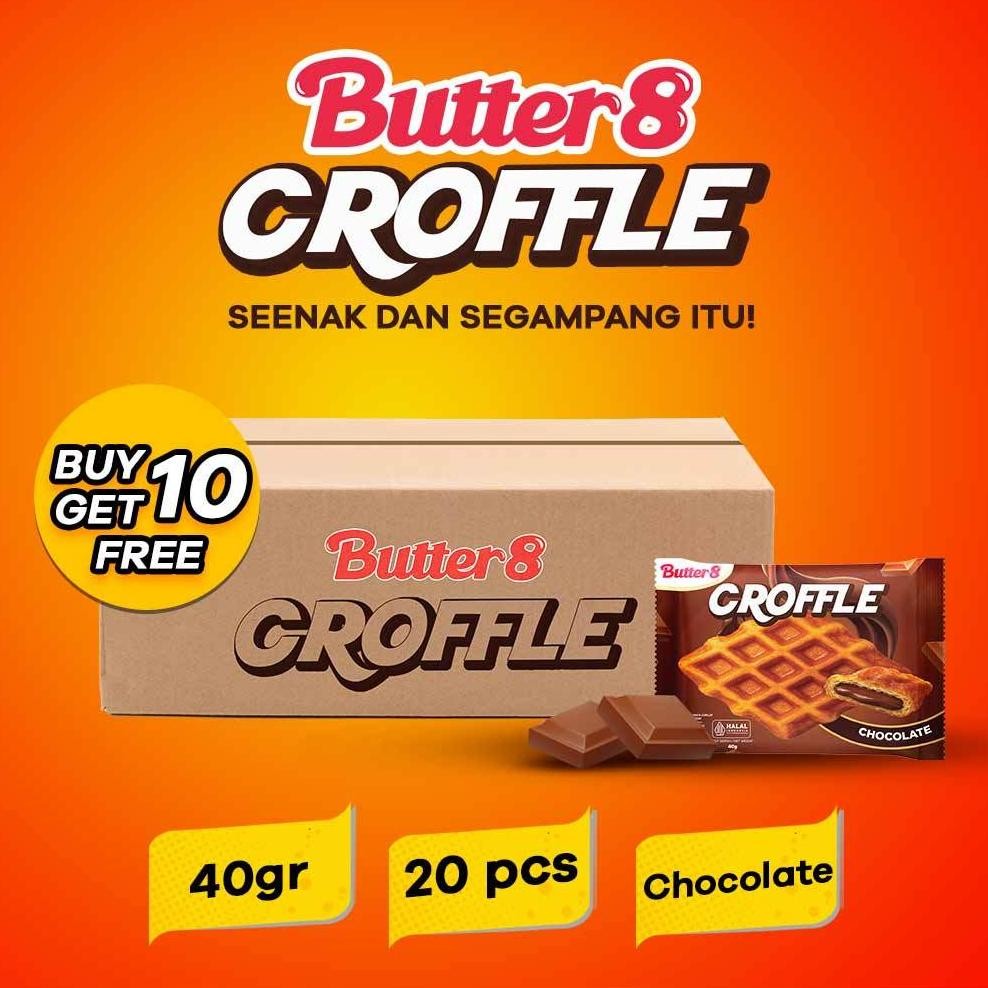 

NO_MORE [ BUTTER8 ] BELI 10 GRATIS 10 pcs Croffle Chocolate Snack Hits Kekinian Siap Makan 40gr, Ngemil Hemat, Rasa Mewah, Lumer di Mulut Rasa Premium
