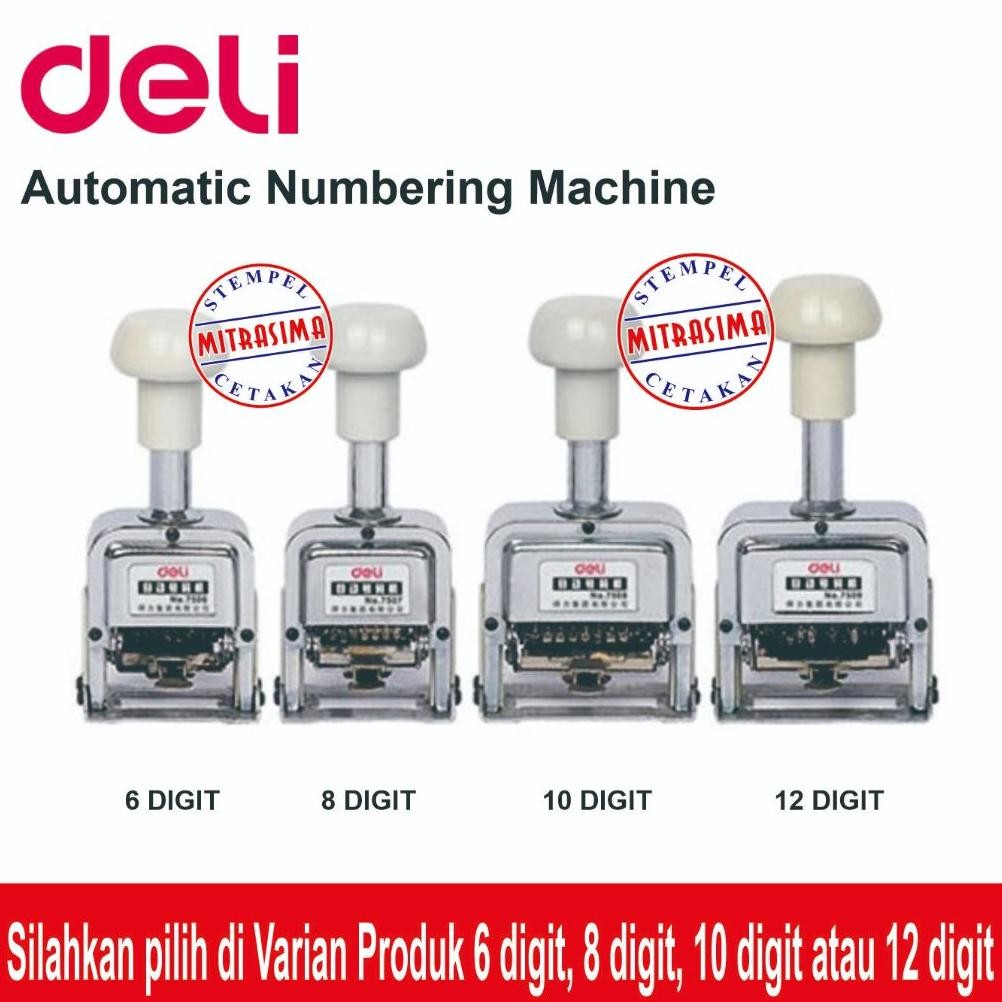 Nomorator Otomatis 6 digit, 8 digit, 10 digit, 12 digit Merk Deli Nugi
