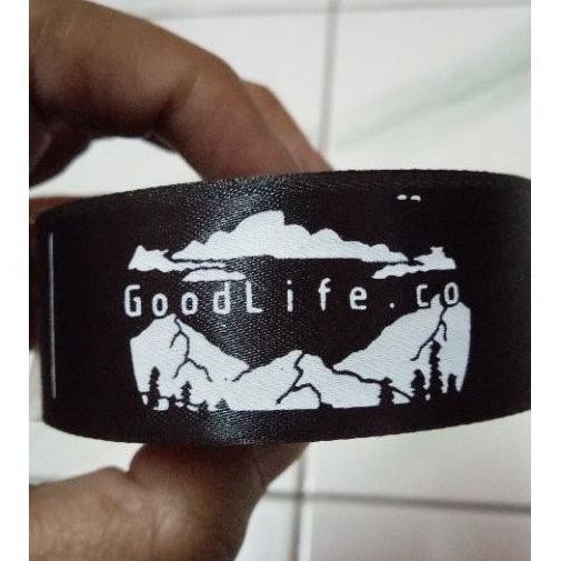 

Label Custom Satin dan Grossgrain 2,5cm Sablon Satu Warna Nugi