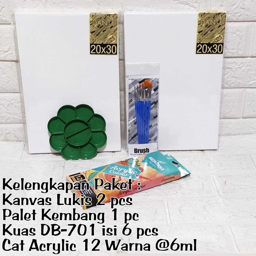 

Paket Melukis Lengkap 2 Kanvas Lukis Cat Acrylic 12 warna Palet dan Kuas Nugi