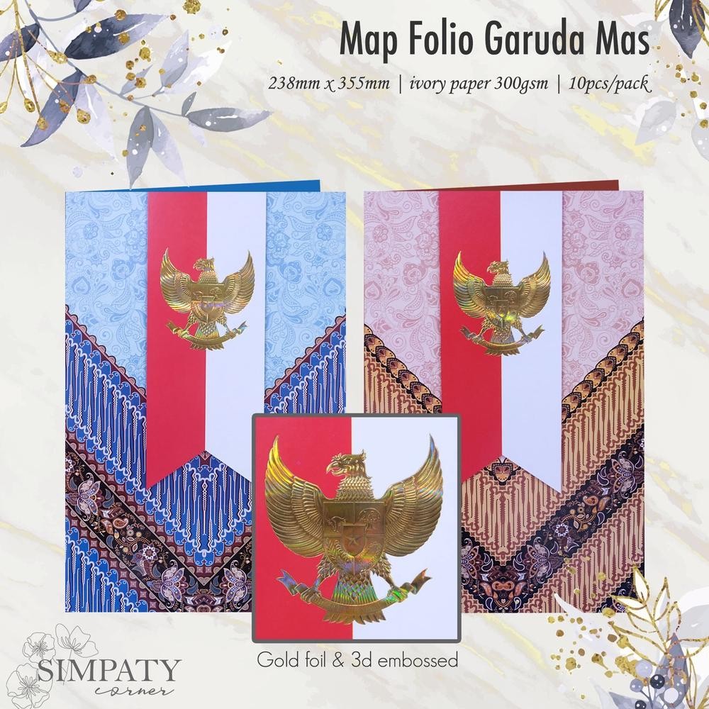 

Map kertas / Stopmap / Stop Map folio motif batik Garuda Indonesia Nugi