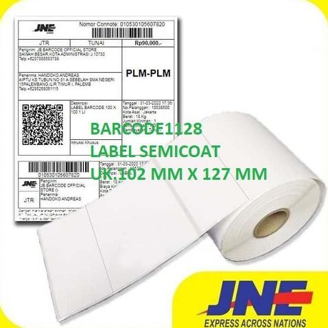 

KERTAS STIKER LABEL BARCODE 102X127 BARCODE SEMICOAT RESI JNE ISI 500 PCS Nugi