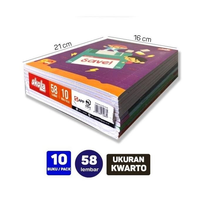 

BUKU TULIS 58 LEMBAR SKOLA BY SiDU SINAR DUNIA (1 PACK 10 BUKU) Nugi