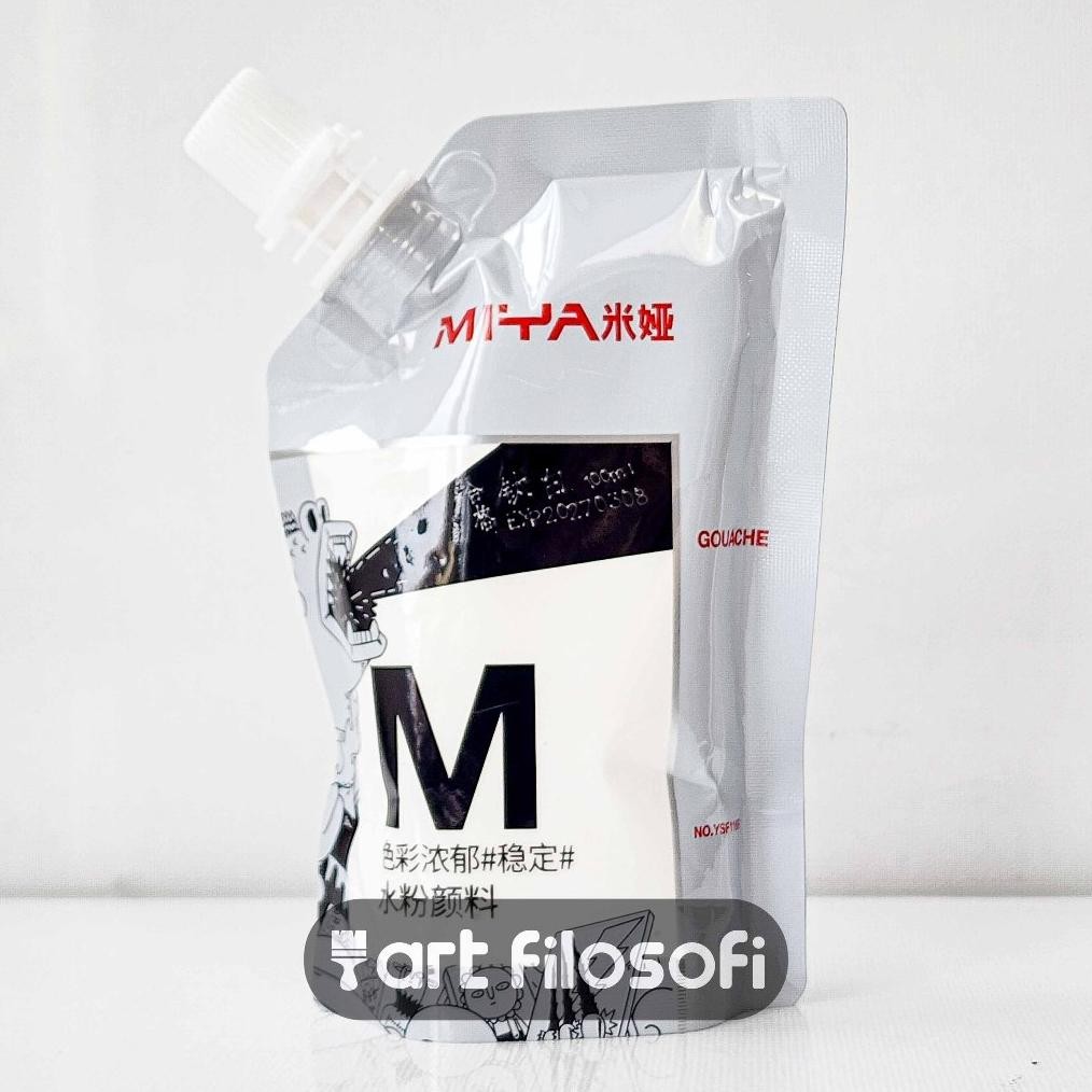 

Miya Himi Gouache Refill 100ml Titanium White | Cat Air Gouache Nugi