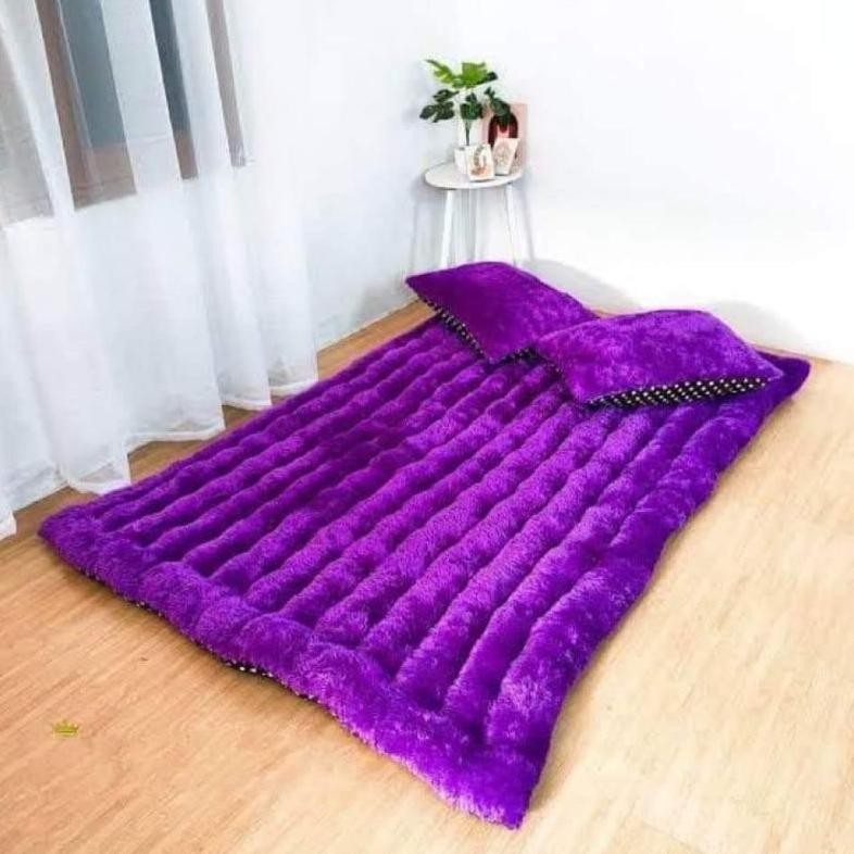 KASUR LANTAI TEBAL JUMBO BULU RASFUR BERBAGAI UKURAN BONUS 2 BANTAL GRATIS AST Nugi
