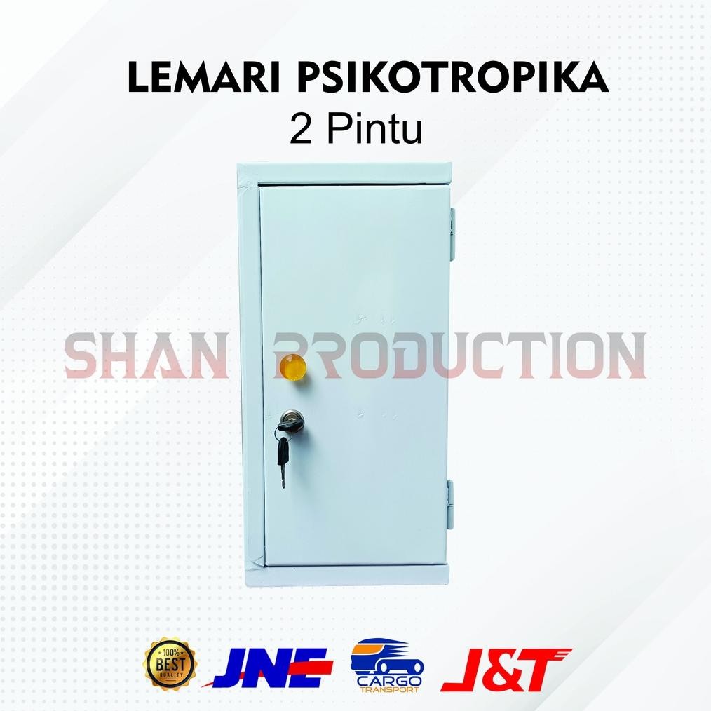 Lemari 2 Pintu Kecil Besi - Lemari Psikotropika - Lemari Obat Apotek Nugi