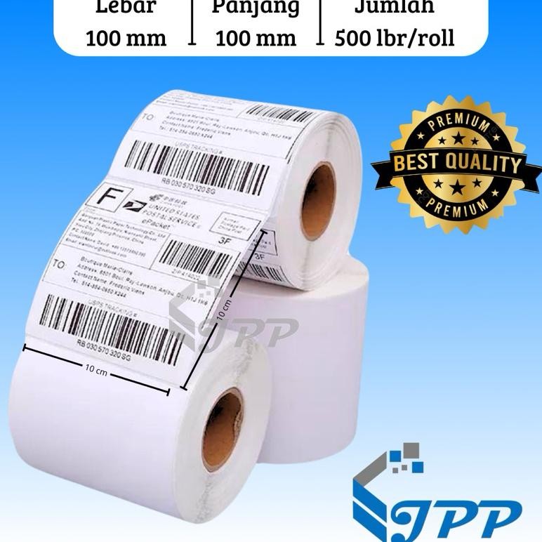 

Kertas Label Thermal Stiker Barcode 100X100 Label Resi 500Pcs Termurah Berkualitas Nugi