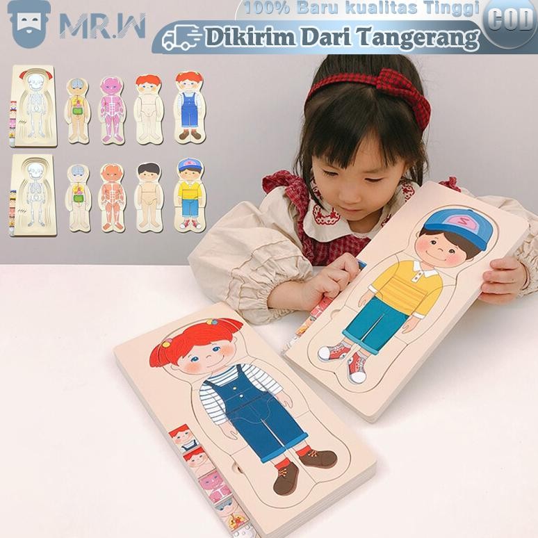 Terlaris Human Body Mainan Puzzle Anak Human Body Puzzle Mainan Edukasi Anatomi Montessori Puzzle Ga
