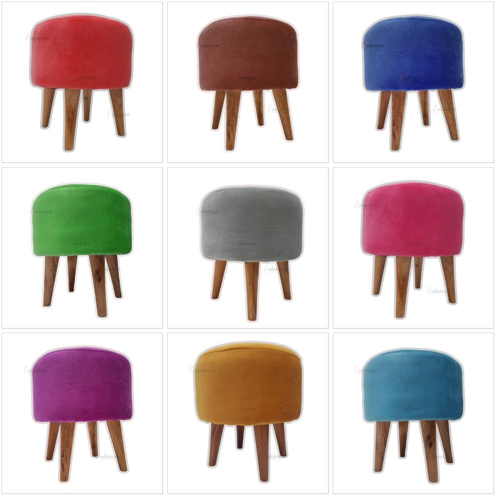 Stool Kancing / Stool Bulat / Stool Kotak Bahan Bludru Perlengkapan Rumah Nugi