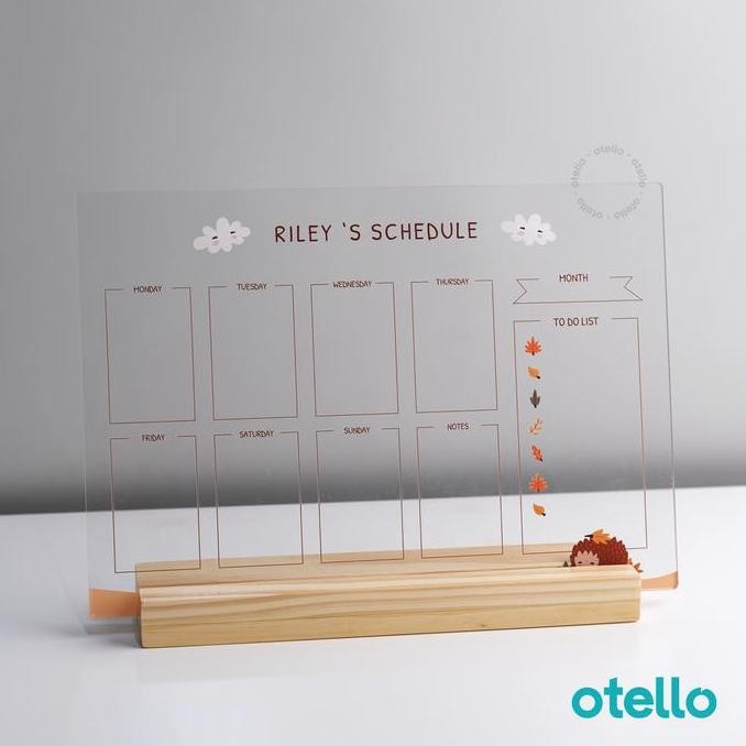 

Tersedia Otello Acrylic Weekly Planner Meja Anak Standing Jadwal Harian Lucu