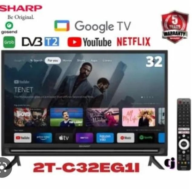 TV LED SHARP AQUOS 32 INCH GOOGLE TV ANDROID TV SMART TV DIGITAL 2T-C32GH3000i C32GH3000i 32GH3000i 