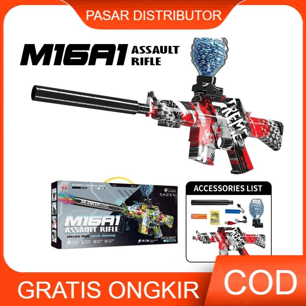 Terlaris Mainan Anak Wh11(1-4) M16A1 Electric High Speed Xts-3036 Mainan Tembakan Bubble Gel Keren O