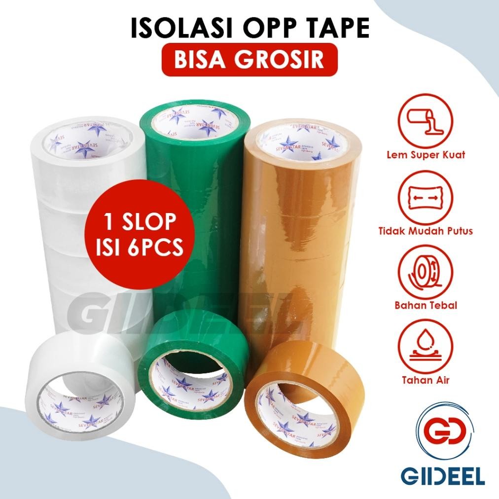 

Rd1- Giideel Solasi Lakban Opp Bisa Grosir Ukuran 45Mmx80Yard Clear White & 45Mmx70Yard Coklat
