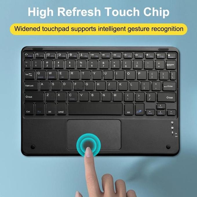 Promo Wireless Keyboard 10 Inch Rechargeable Rgb Touchpad Ipad Tablet Ios Android Windows