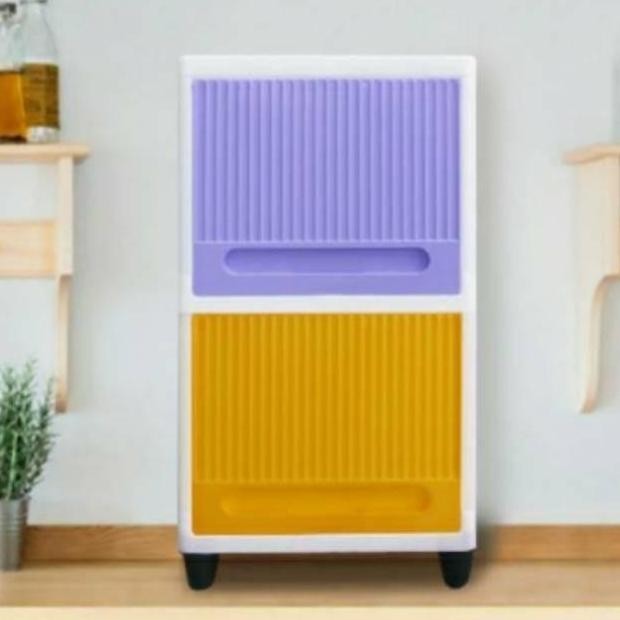 Laci Minimalis Club Flip Cabinet Susun 2 Lemari Plastik Cabinet Plastik
