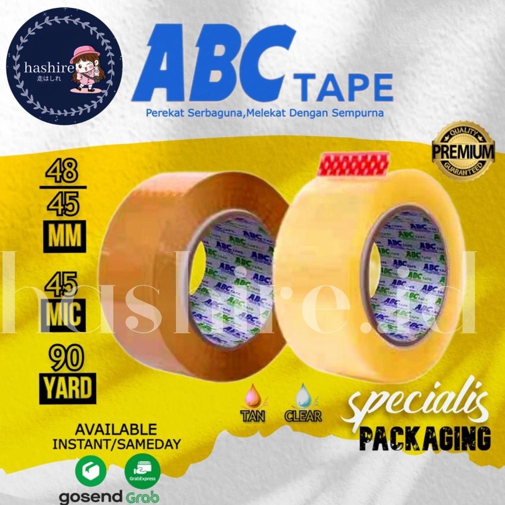 

Rd1- Lakban Bening Coklat Abc Tape Perekat Serbaguna 2 Inch / 45 Mm X 90 Yard 1 Pcs