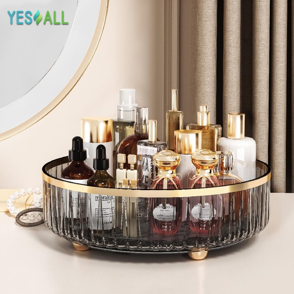 Terbaru - YESALL Rak Kosmetik Aesthetic - Tempat Make Up Putar Rak Minum SNX008001