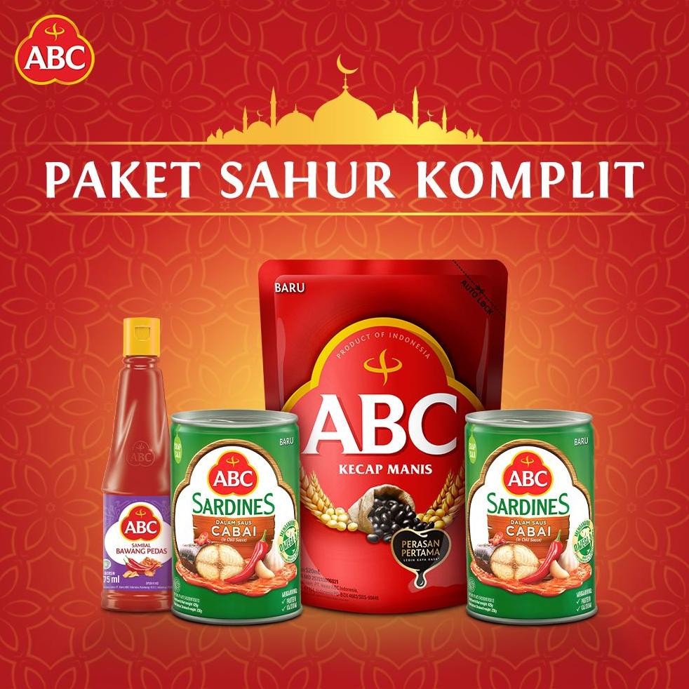 

NO_MORE ABC Sarden Saus Cabai 2 x 425 gr + ABC Kecap Manis 520 mL + ABC Sambal Bawang Pedas 275 mL