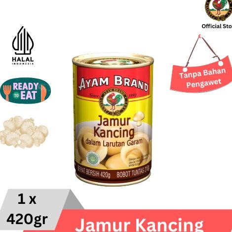 

NO_MORE Ayam Brand - Jamur Kaleng Kancing Air Garam Mushroom 420gr