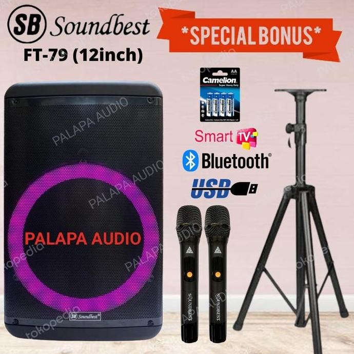 Speaker Portable Wireless Soundbest Ft-79 / Ft 79 / Ft79 ( 12Inch ) Bluetooth