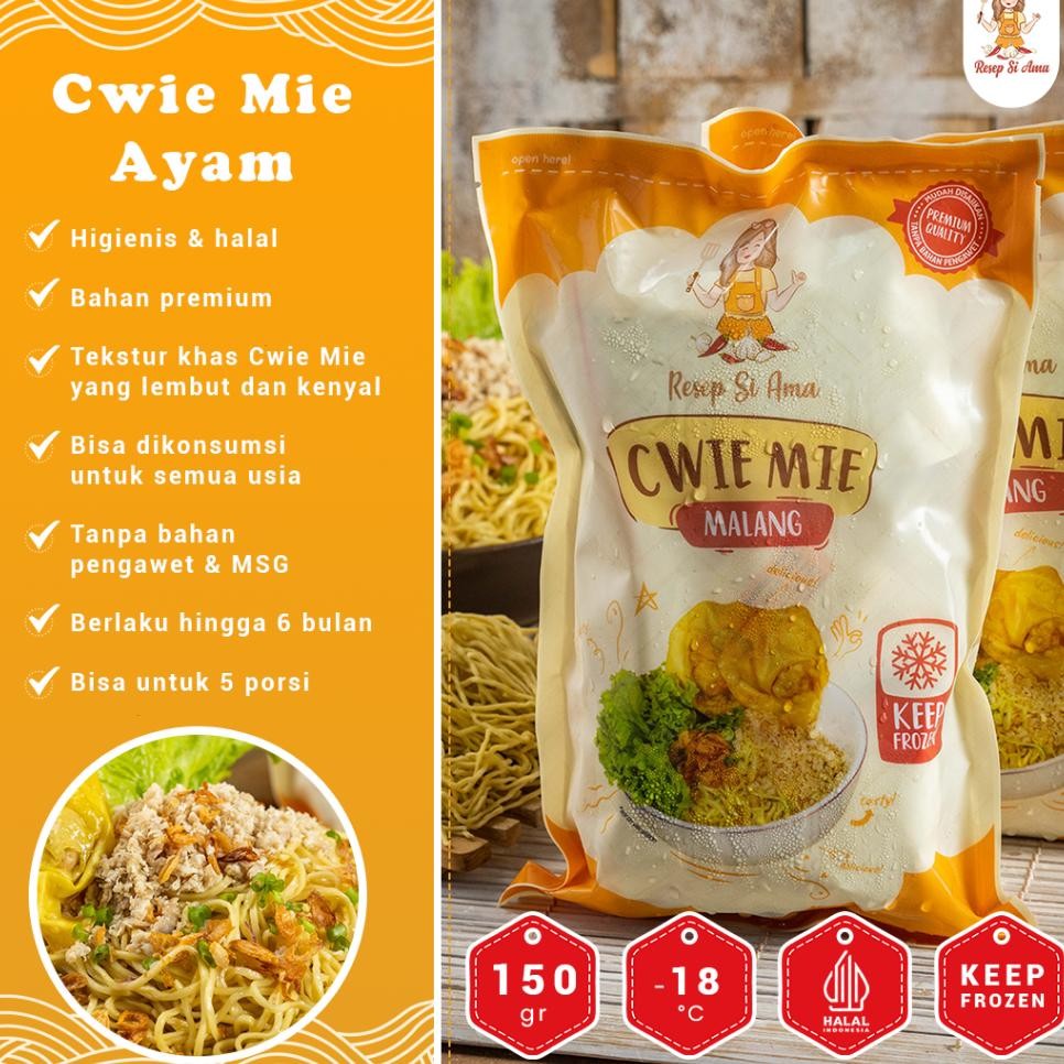 

Cwie Mie Ayam Malang Frozen Bakmi Daging Ayam 5 Porsi Lengkap Bumbu Pangsit Resep Si Ama