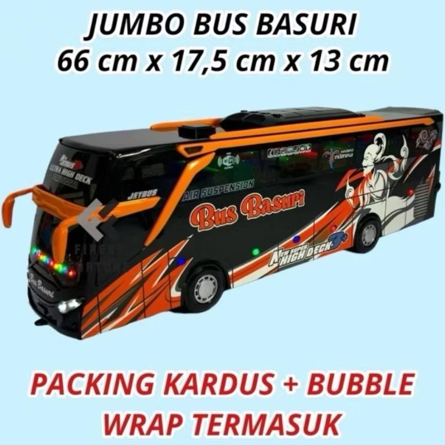 Fj-44 Leeman-Mainan Mobil Bus Basuri JumboMainan Miniatur Bus Oleng Basuri Viral/Mainan Anak Bus Tel