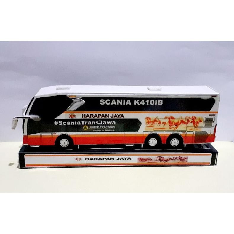 Wes-24 Miniatur Papercraft Bus Harapan Jaya Doubel Decker Voyager