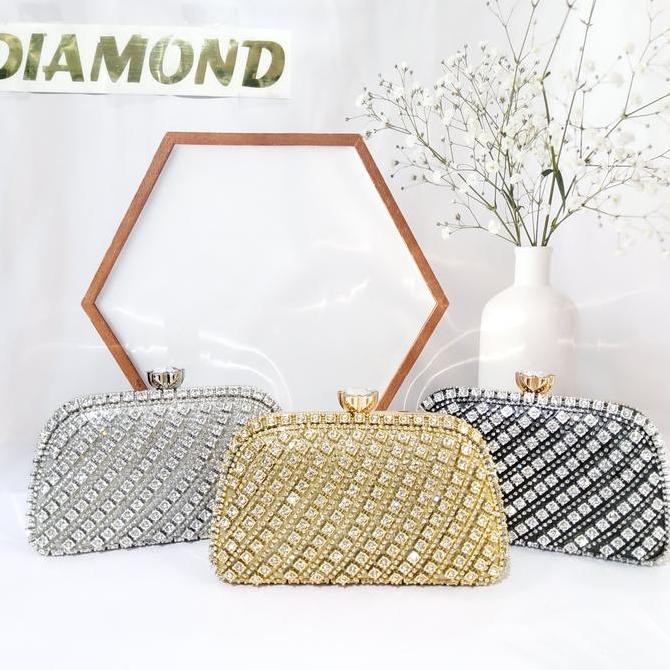 Farnell - Diamond Party Clutch Tas Pesta Permata Berlian Mewah L1047