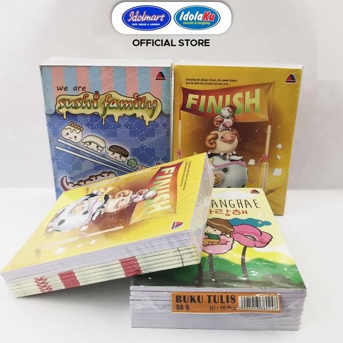 

READY IDOLMART BUKU TULIS SEGITIGA 58 LEMBAR 1 PAK ISI 10 BUKU SEKOLAH