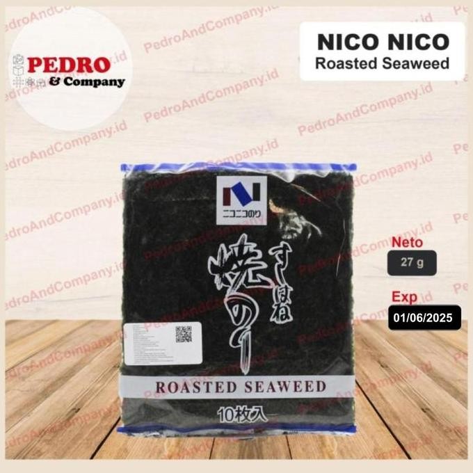 

Produk Baru!! Nico Nico Nori Yaki Roasted Seaweed Sushi 10 Lembar Isi 27gr Halal