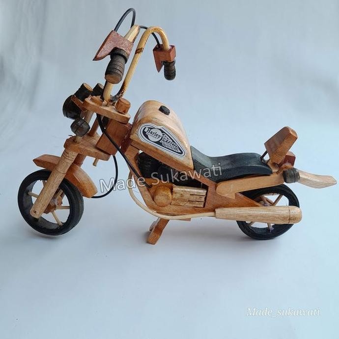 

] Miniatur motor Harley L 35cm kerajinan kayu handmade