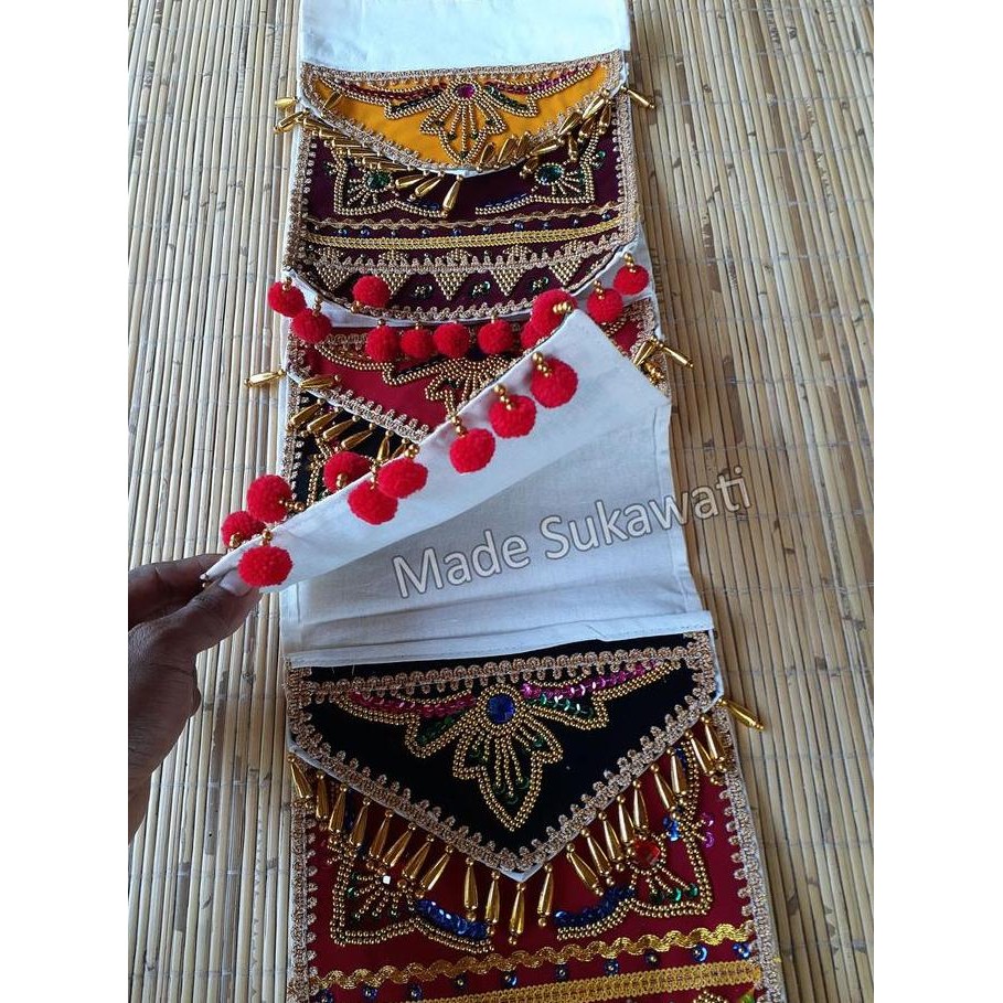 

~^~^~^] Lamak kain mote tari baris lamak kulit legong bali aksesoris manik hiasan busana tari