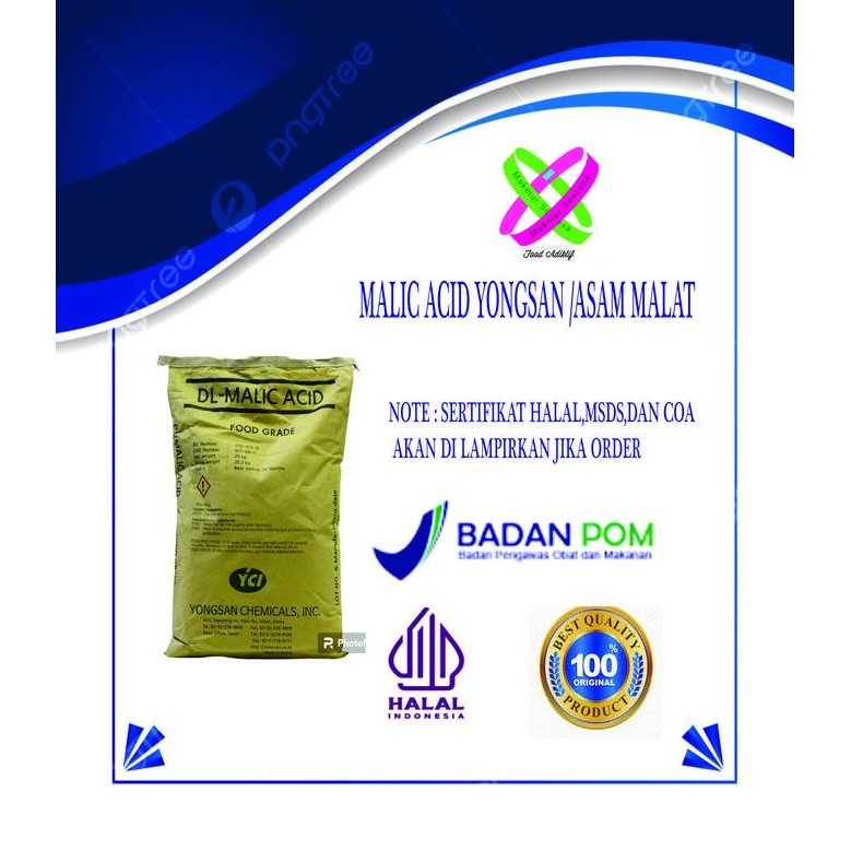 

Promo Asam Malat / Malic Acid Halal Certified 1 KG & 25 KG