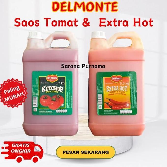 

Promo Delmonte Saus Sambal Extra Hot Jerigen 5.5KG - Saos Pedas Tomat untuk Usaha