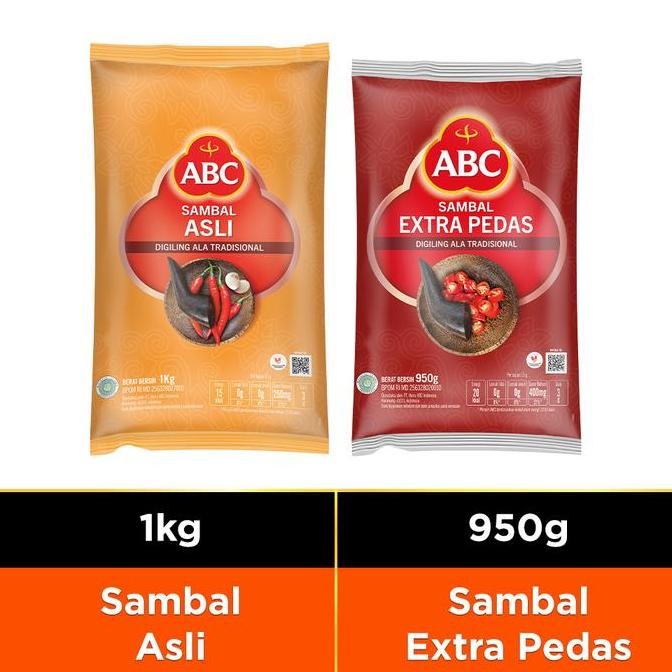 

Promo Bundling ABC Sambal Asli 1kg + Sambal Extra Pedas 950g - Paket Hemat