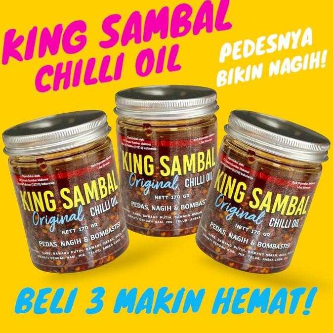 

Promo King Sambal Chili Oil Minyak Cabai Pedas Premium 3 Botol Hemat