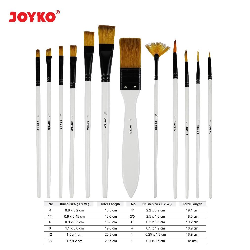 

^_K3C_^ Joyko Art Brush Set / Set Kuas Lukis Cat Acrylic Watercolour Brs-18 Gr-8