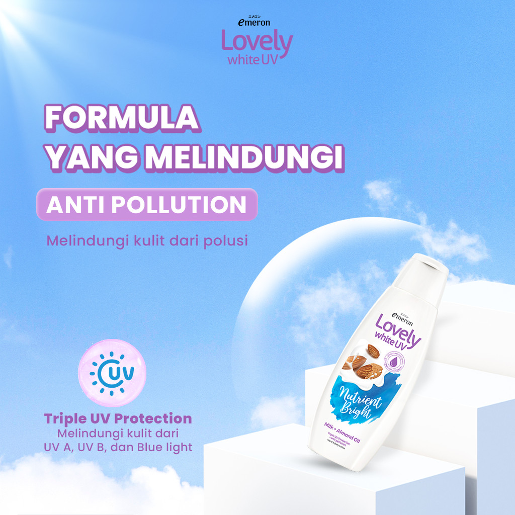 Emeron Lovely White Hand & Body Lotion UV Nutrient Bright 500 ml x2 - Gambar 4