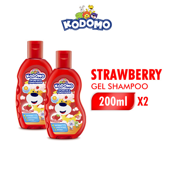 Kodomo Shampoo Gel Strawberry Botol 200 ml x2
