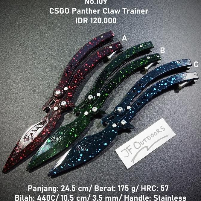 Hot Sale Balisong Butterfly Knife Trainer Csgo Panther Claw
