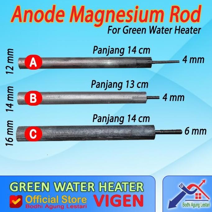 Anode Magnesium Rod Untuk Water Heater Vigen Harga Spesial