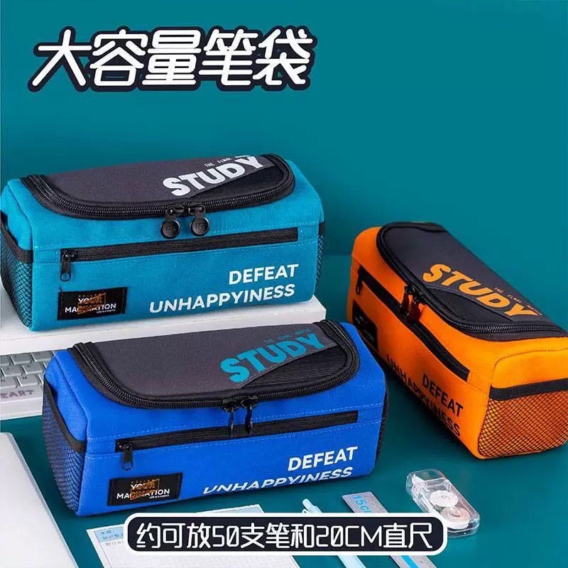 

Tas Pensil Anak Laki-Laki Kapasitas Besar Baru Tas Penyimpanan Alat Tulis Multifungsi Kreatif