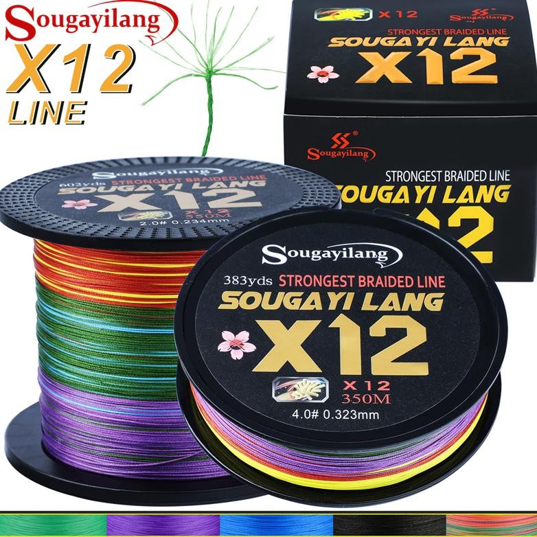 Sougayilang X12 PE 350M Senar Pancing 8-46kg Tali Pancing Line Senar Pancing Kuat Dan Anti Keriting