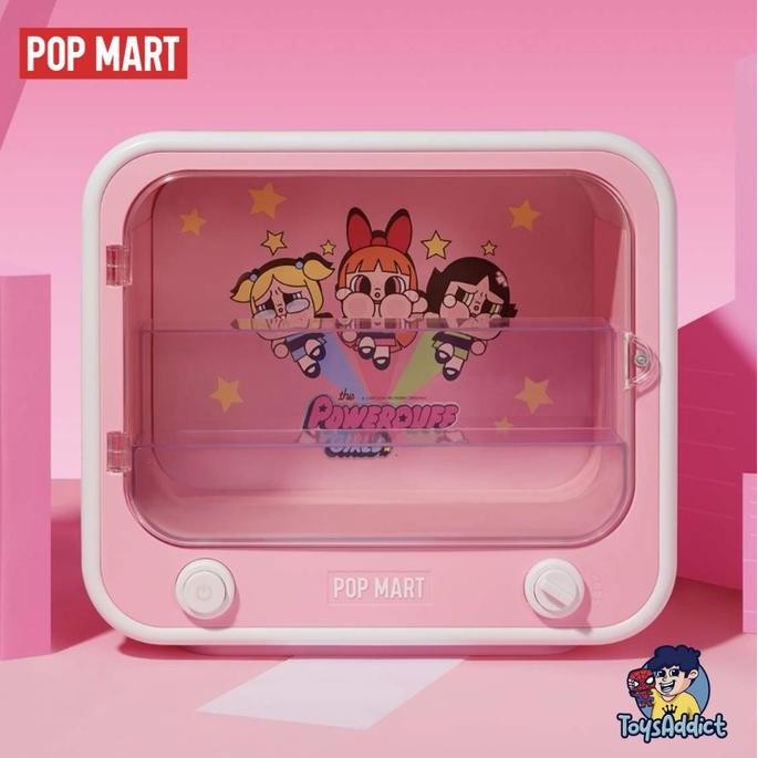 Popmart Crybaby x Powerpuff Girls Series TV Set Luminous Figurine Display Container Case Light Up