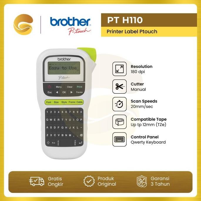 

BROTHER PRINTER LABEL PT H110 LABEL MAKER PTOUCH PT H 110 ORIGINAL DAN TERPERCAYA