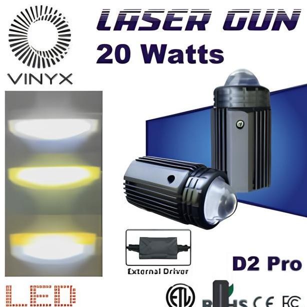 LAMPU SOROT TEMBAK LASER GUN LED VINYX D2 PRO 20W MOTOR MOBIL LASERGUN CAR KENDARAAN