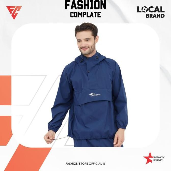 ORI - JAKET JAS HUJAN KANGAROO SETELAN SAKU PREMIUM WATERPROOF PRIA WANITA