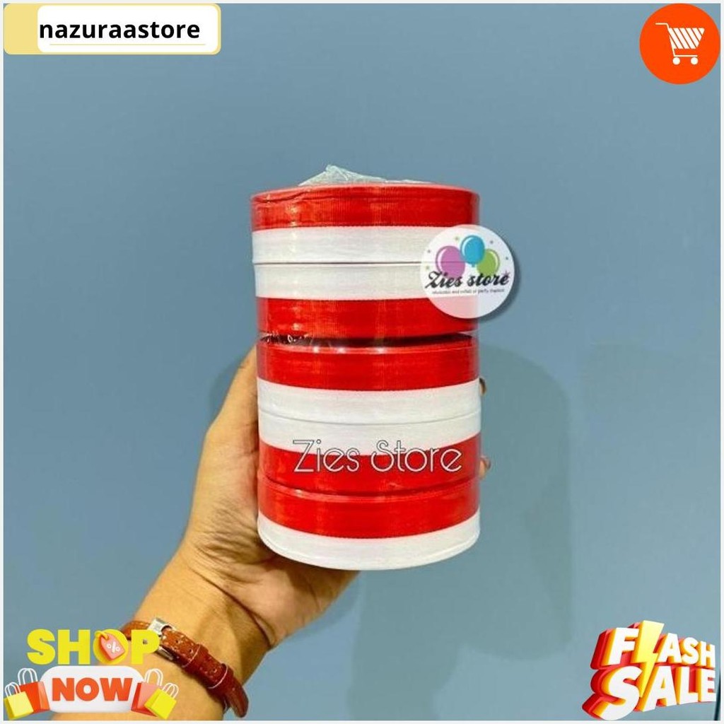 

1 Pack Isi 10 Pita Satin Merah Putih 1 Inch / Pita Merah Putih 2,5 Cm Termurah Banget