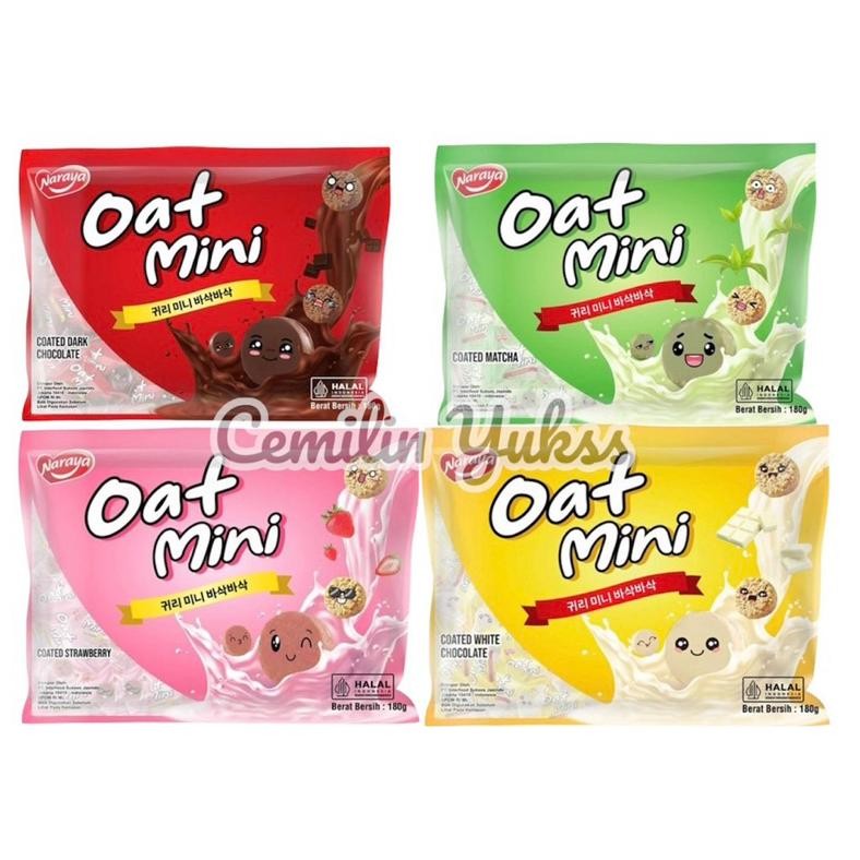

Naraya Oat Mini 180g Dark Chocolate Snack Oat Salut Cokelat Dark Matcha Starwbery White Choco aSt